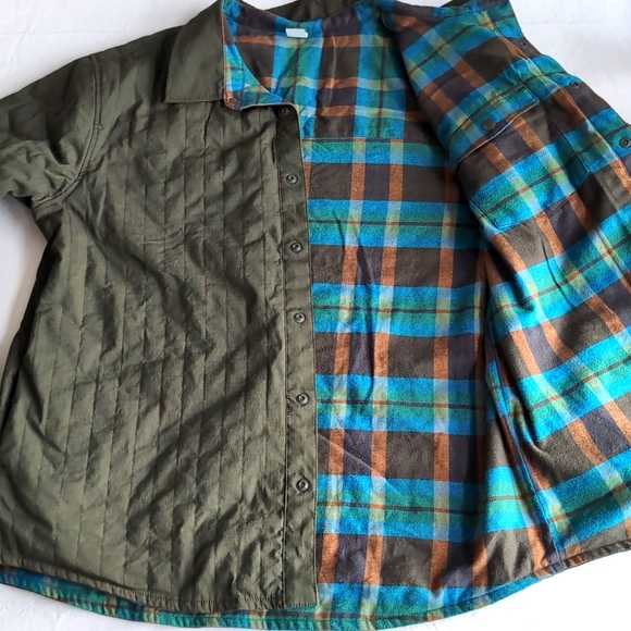 Cotopaxi Reversible Salto Insulated Flannel Jacket Plaid Blue Green Men's XL - Picture 10 of 11